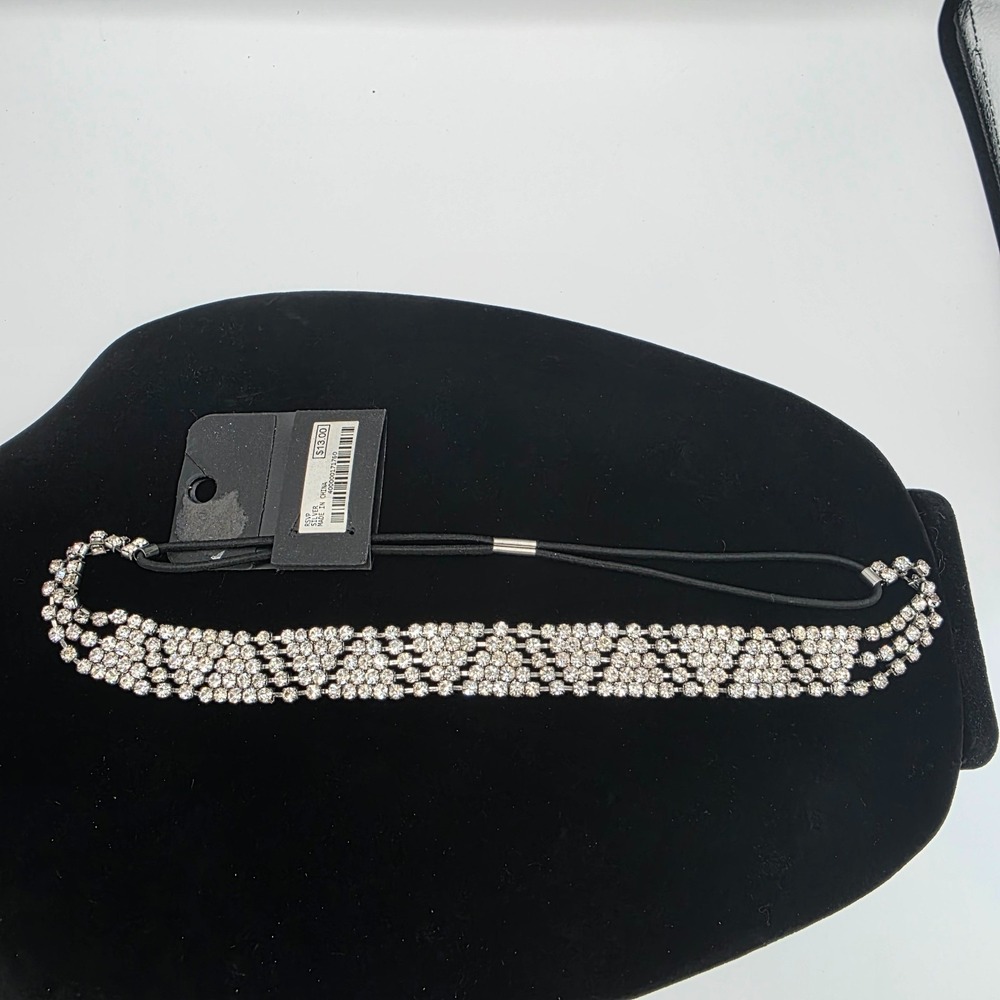 Charming Charlie RSVP‎ Womens Hair Wrap Silver Rhinestone Stretchable 18"